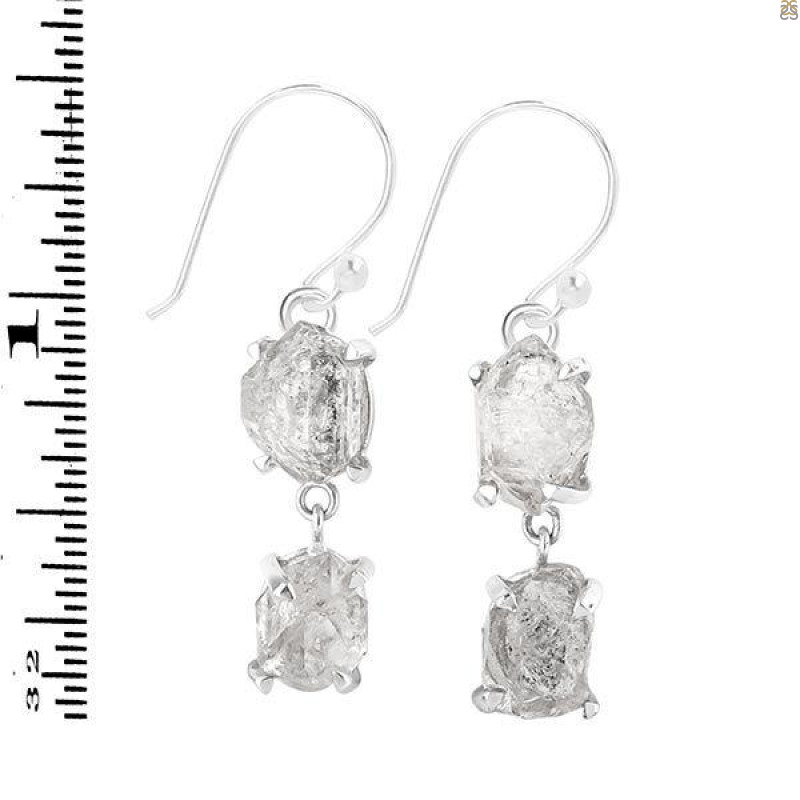Petroleum Herkimer Diamond Rough Earring-2E HDP-3-335