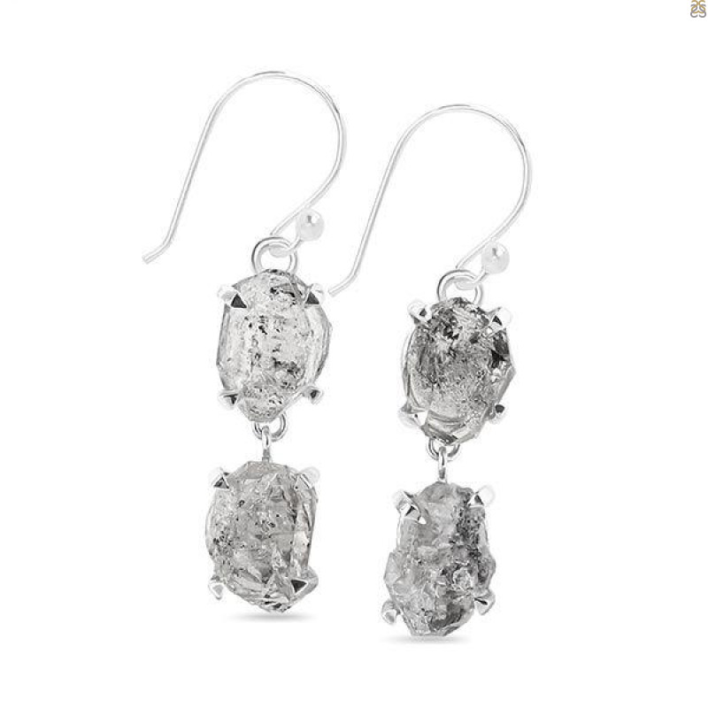 Petroleum Herkimer Diamond Rough Earring-2E HDP-3-336