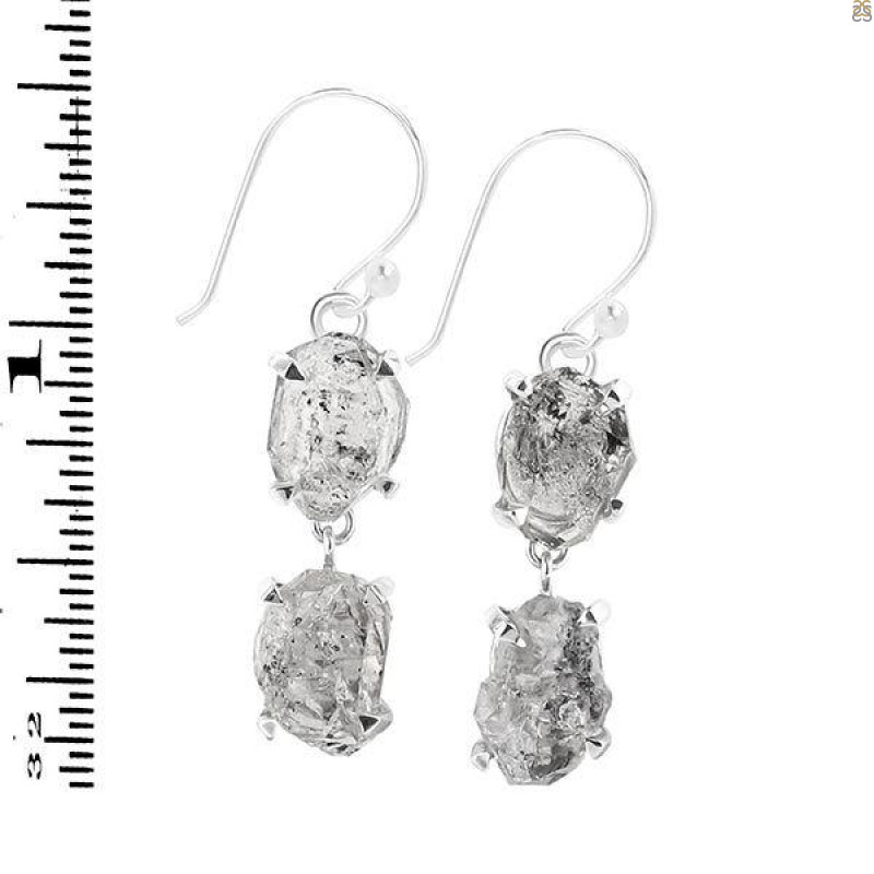 Petroleum Herkimer Diamond Rough Earring-2E HDP-3-336