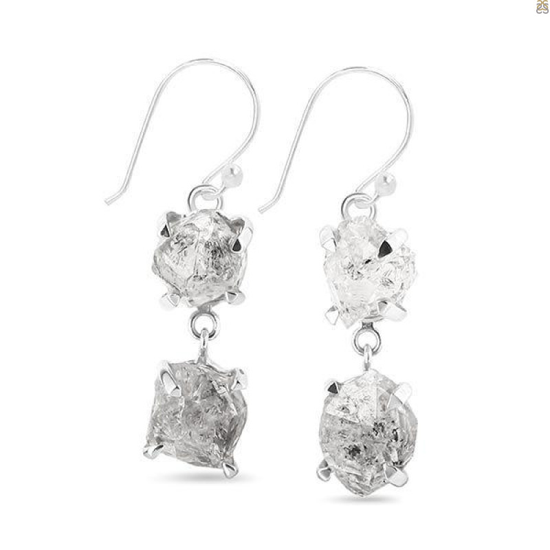 Petroleum Herkimer Diamond Rough Earring-2E HDP-3-337