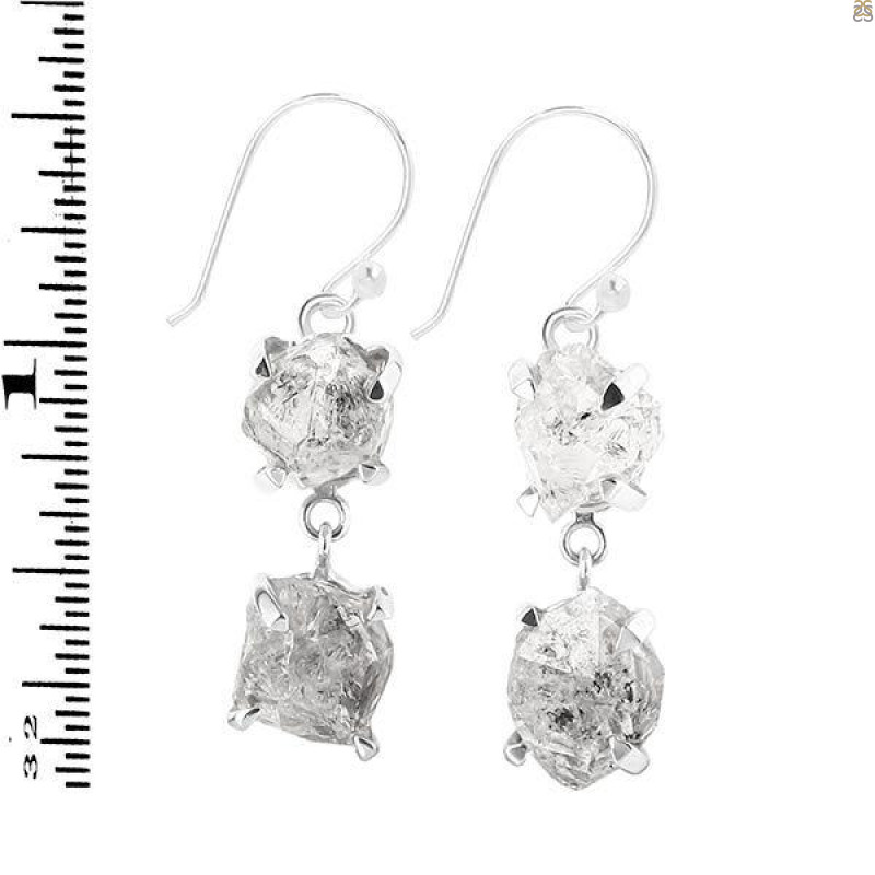 Petroleum Herkimer Diamond Rough Earring-2E HDP-3-337