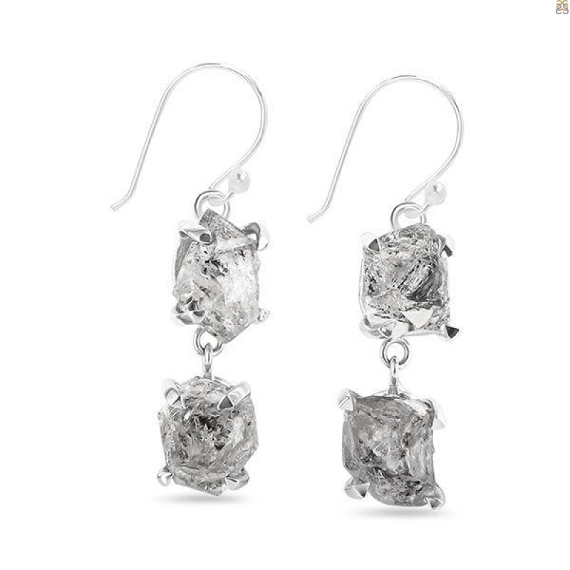 Petroleum Herkimer Diamond Rough Earring-2E HDP-3-338