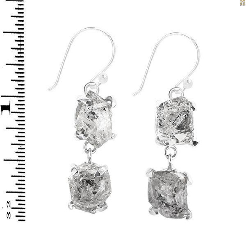 Petroleum Herkimer Diamond Rough Earring-2E HDP-3-338