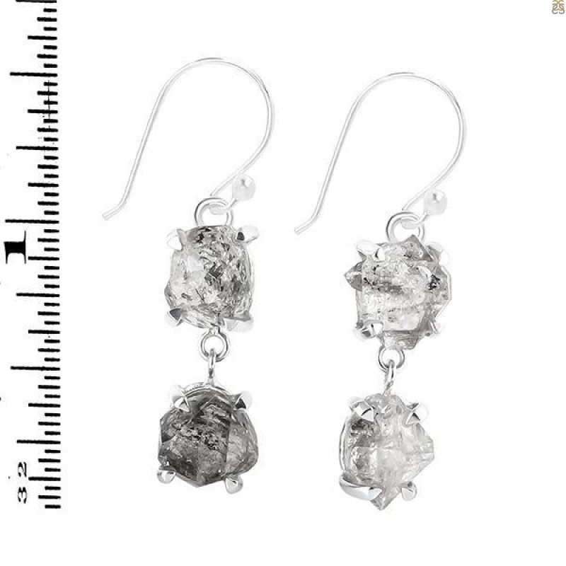 Petroleum Herkimer Diamond Rough Earring-2E HDP-3-339