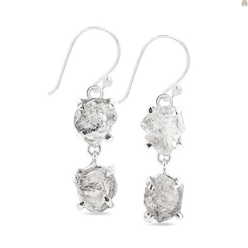 Petroleum Herkimer Diamond Rough Earring-2E HDP-3-340
