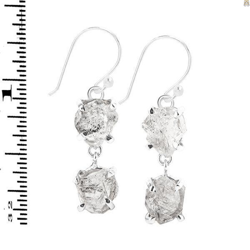 Petroleum Herkimer Diamond Rough Earring-2E HDP-3-340