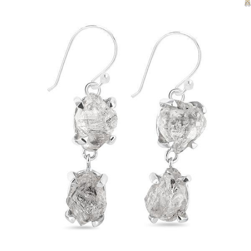 Petroleum Herkimer Diamond Rough Earring-2E HDP-3-341