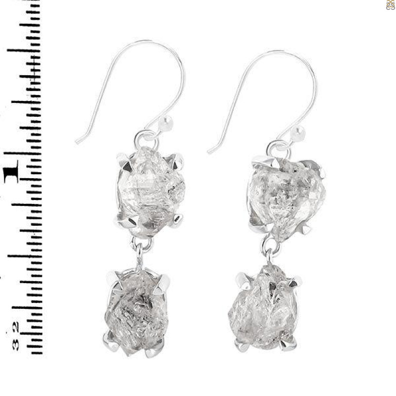 Petroleum Herkimer Diamond Rough Earring-2E HDP-3-341