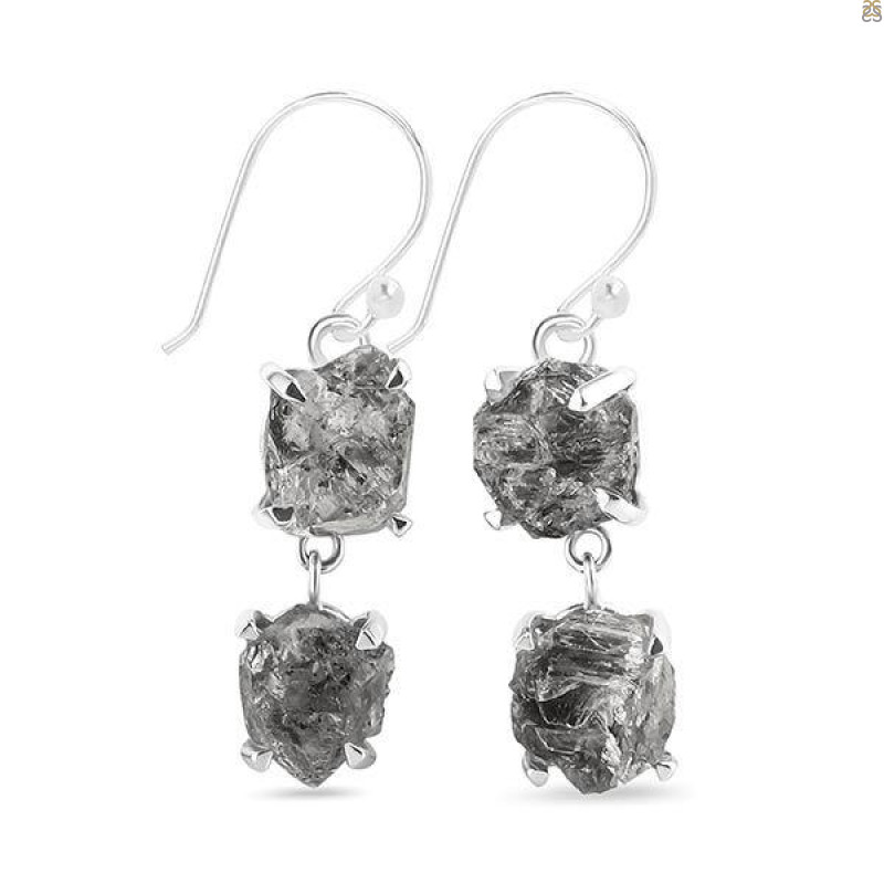 Petroleum Herkimer Diamond Rough Earring-2E HDP-3-354