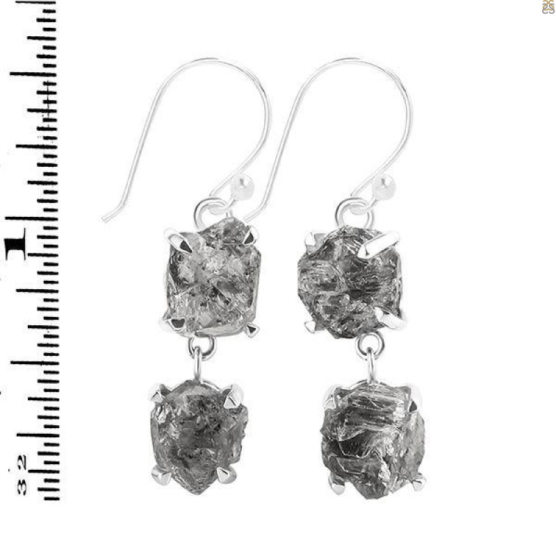 Petroleum Herkimer Diamond Rough Earring-2E HDP-3-354