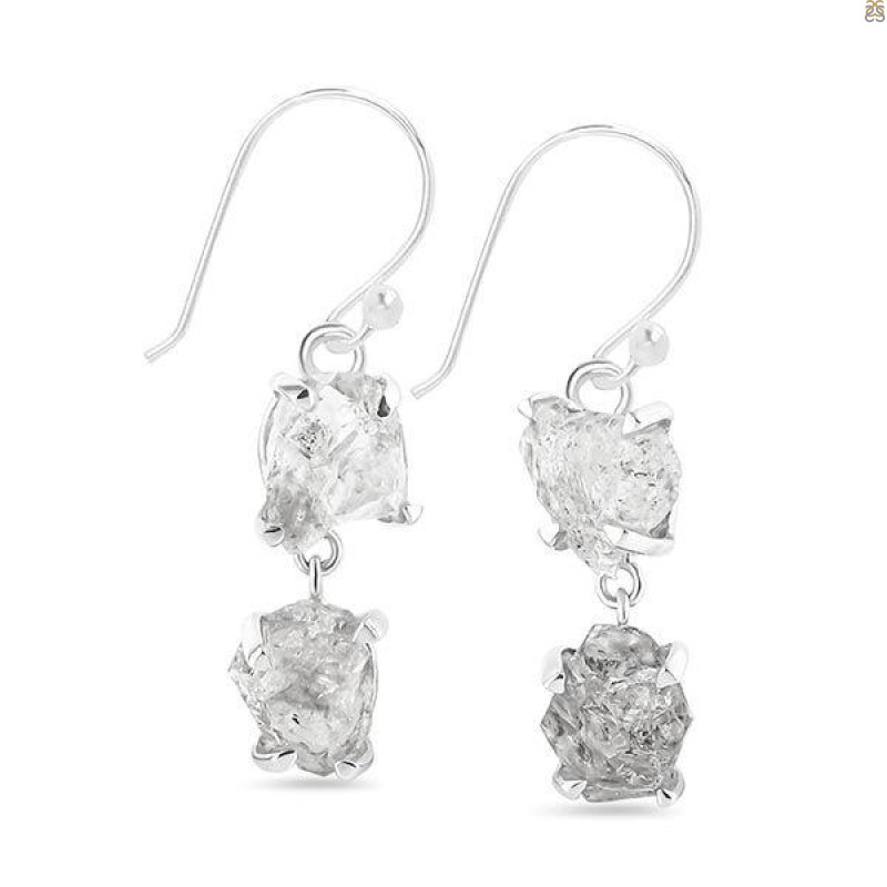 Petroleum Herkimer Diamond Rough Earring-2E HDP-3-355