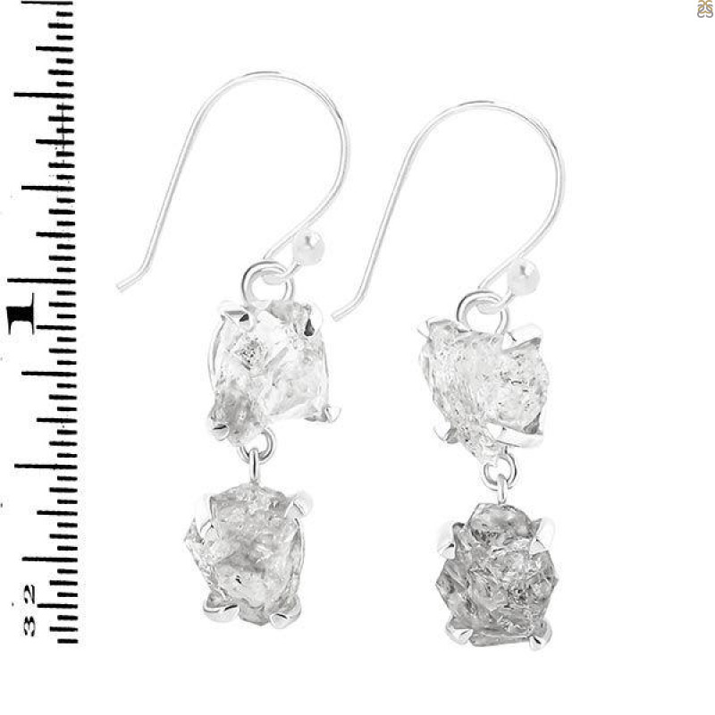Petroleum Herkimer Diamond Rough Earring-2E HDP-3-355