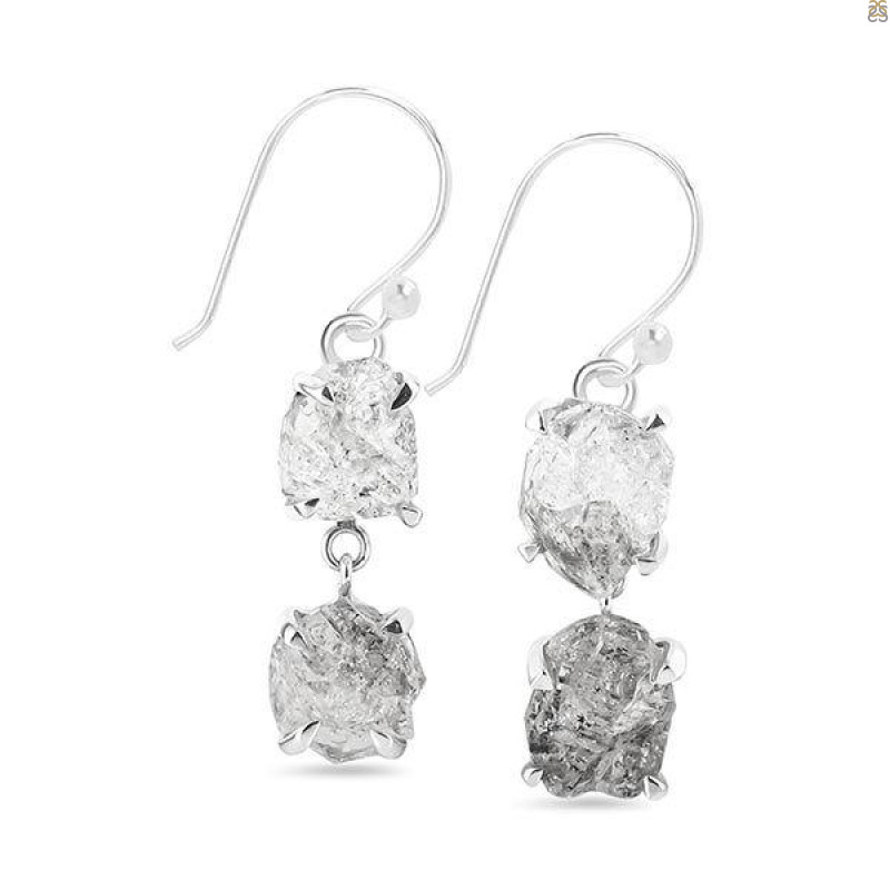 Petroleum Herkimer Diamond Rough Earring-2E HDP-3-356
