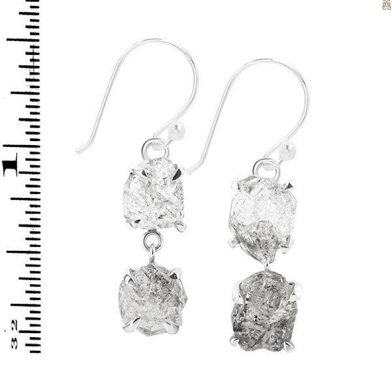 Petroleum Herkimer Diamond Rough Earring-2E HDP-3-356