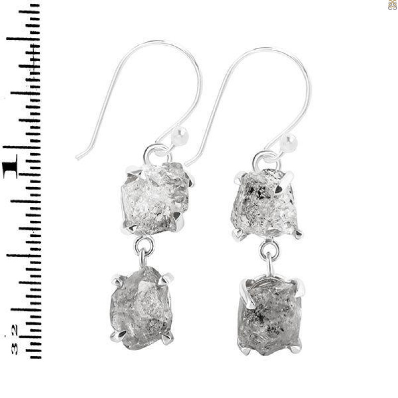 Petroleum Herkimer Diamond Rough Earring-2E HDP-3-357