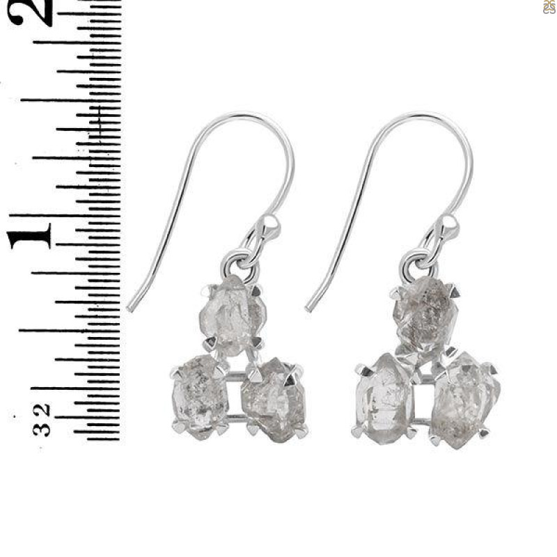 Petroleum Herkimer Diamond Rough Earring-2E HDP-3-4