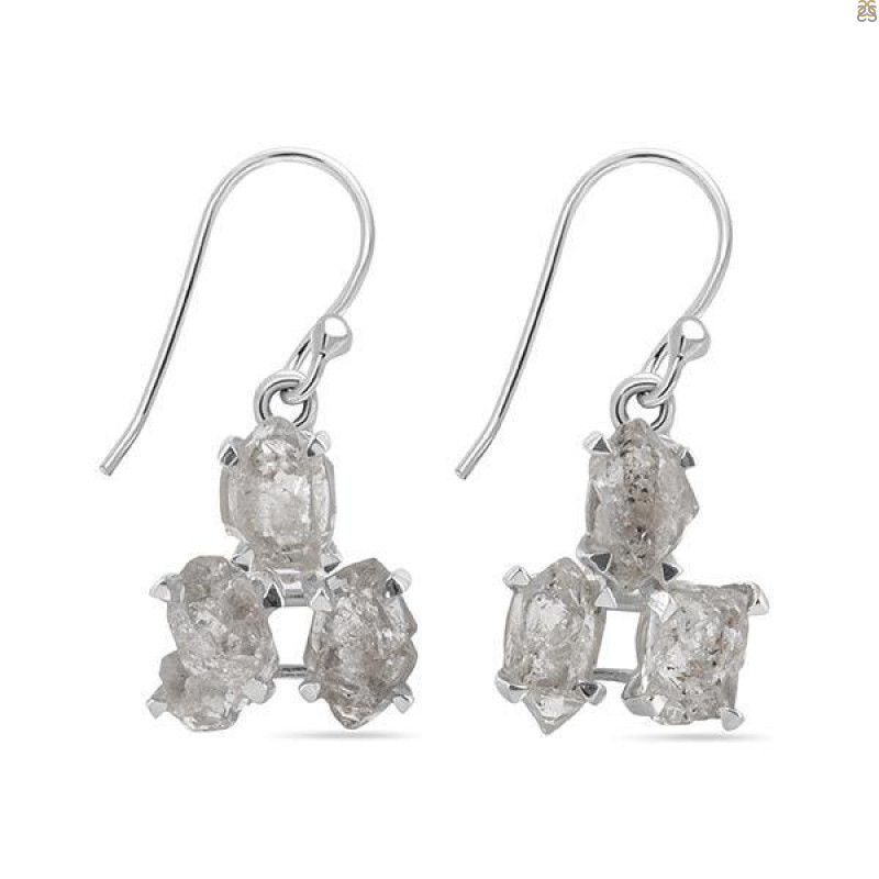 Petroleum Herkimer Diamond Rough Earring-2E HDP-3-5