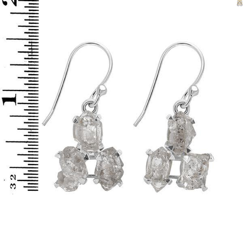 Petroleum Herkimer Diamond Rough Earring-2E HDP-3-5