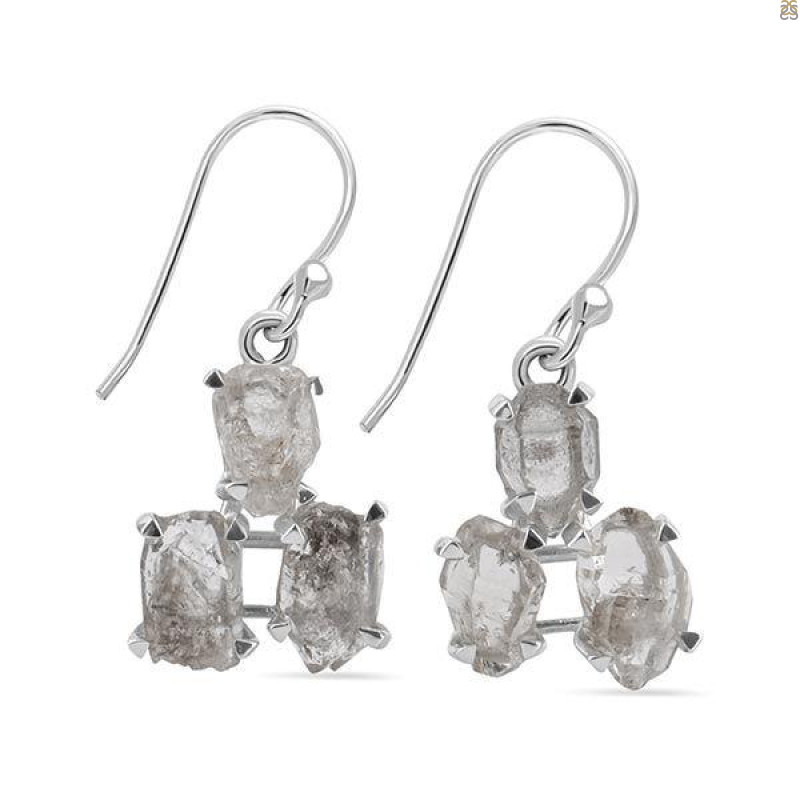 Petroleum Herkimer Diamond Rough Earring-2E HDP-3-6