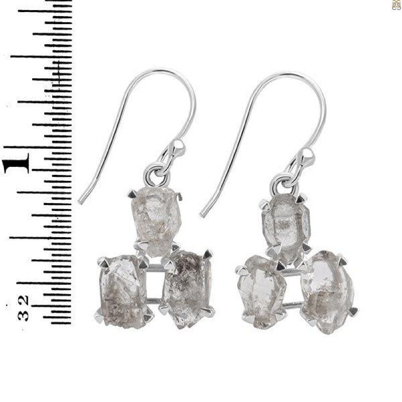 Petroleum Herkimer Diamond Rough Earring-2E HDP-3-6