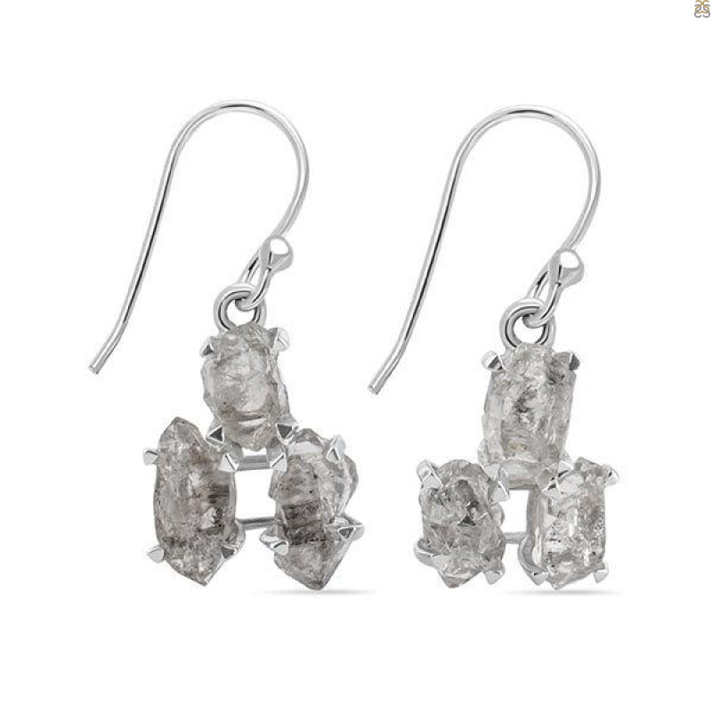 Petroleum Herkimer Diamond Rough Earring-2E HDP-3-8