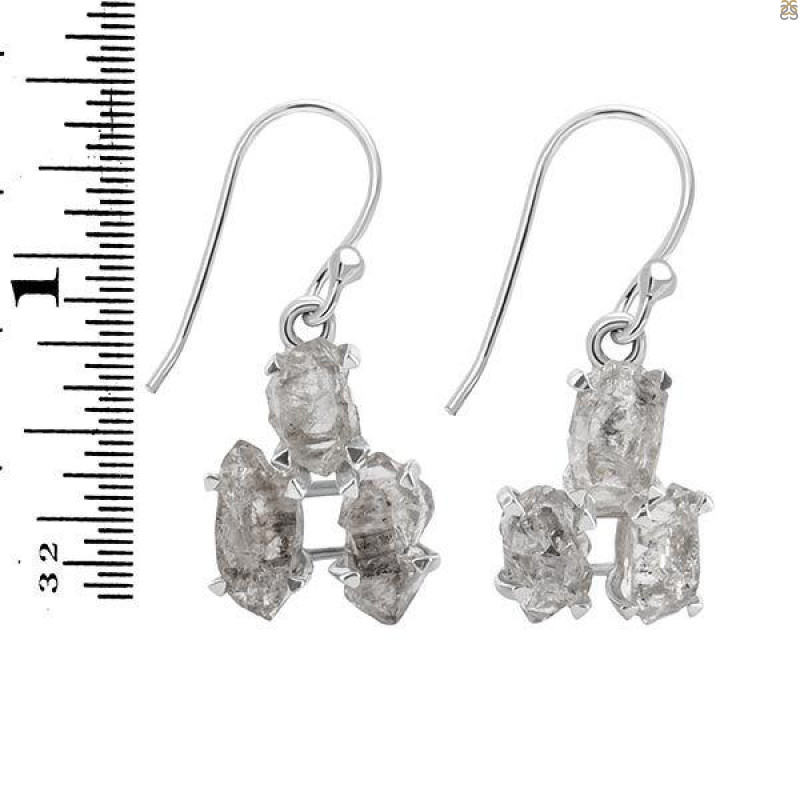Petroleum Herkimer Diamond Rough Earring-2E HDP-3-8