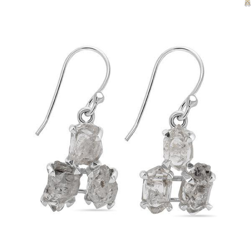 Petroleum Herkimer Diamond Rough Earring-2E HDP-3-9