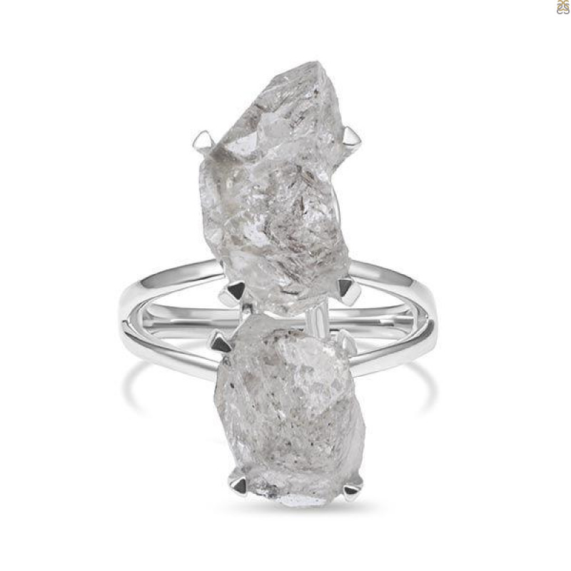 Herkimer Diamond Rough Ring-2R-Size-9 HKD-2-156
