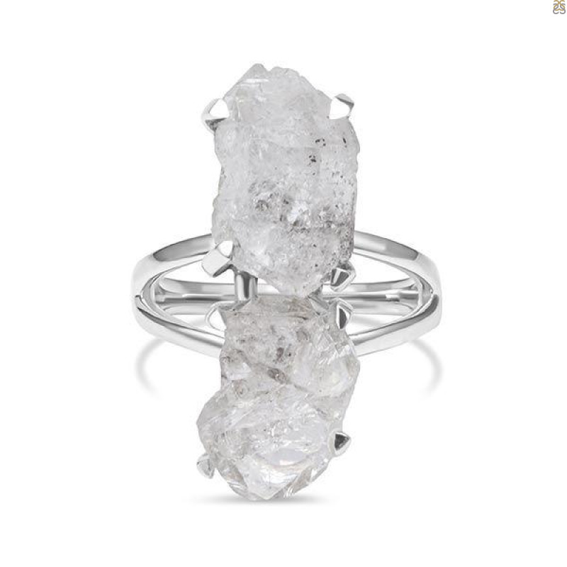 Herkimer Diamond Rough Ring-2R-Size-6 HKD-2-160