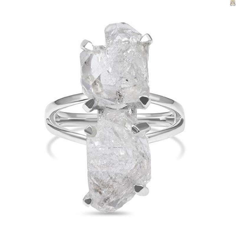 Herkimer Diamond Rough Ring-2R-Size-6 HKD-2-161