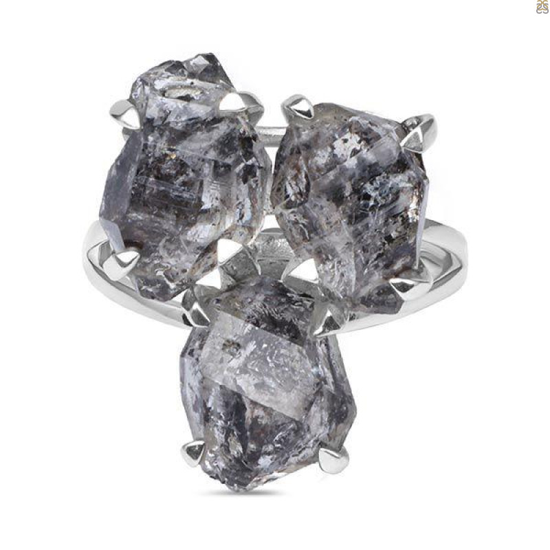 Herkimer Diamond Rough Ring-2R-Size-9 HKD-2-273