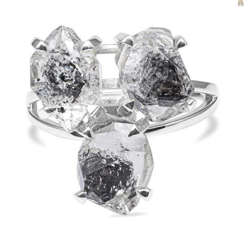 Herkimer Diamond Rough Ring-2R-Size-10 HKD-2-291