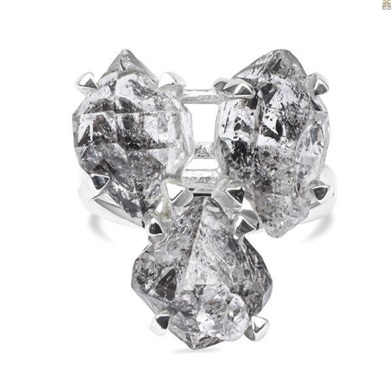 Herkimer Diamond Rough Ring-2R-Size-6 HKD-2-296