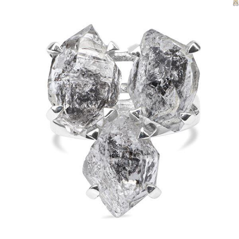 Herkimer Diamond Rough Ring-2R-Size-6 HKD-2-298