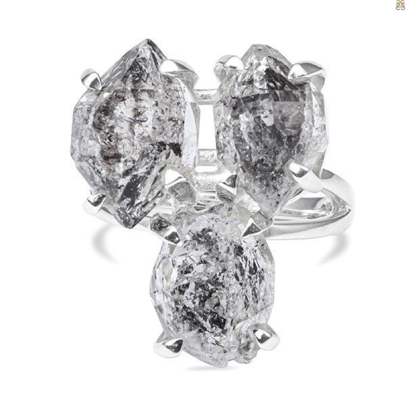 Herkimer Diamond Rough Ring-2R-Size-6 HKD-2-300