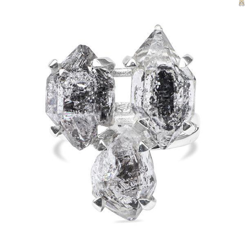 Herkimer Diamond Rough Ring-2R-Size-6 HKD-2-301