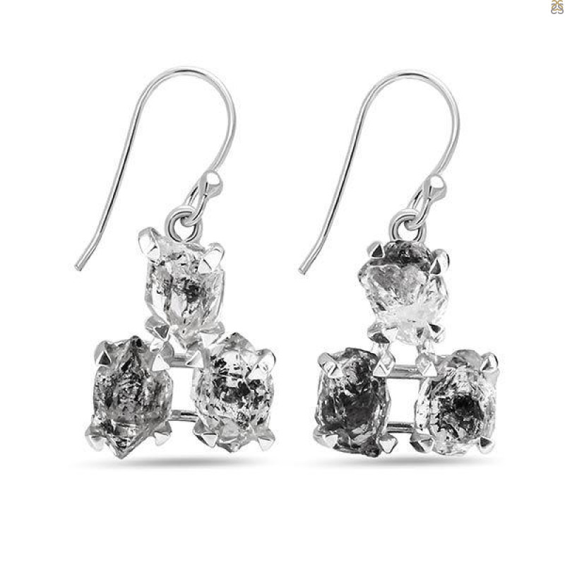 Herkimer Diamond Rough Earring-2E HKD-3-113