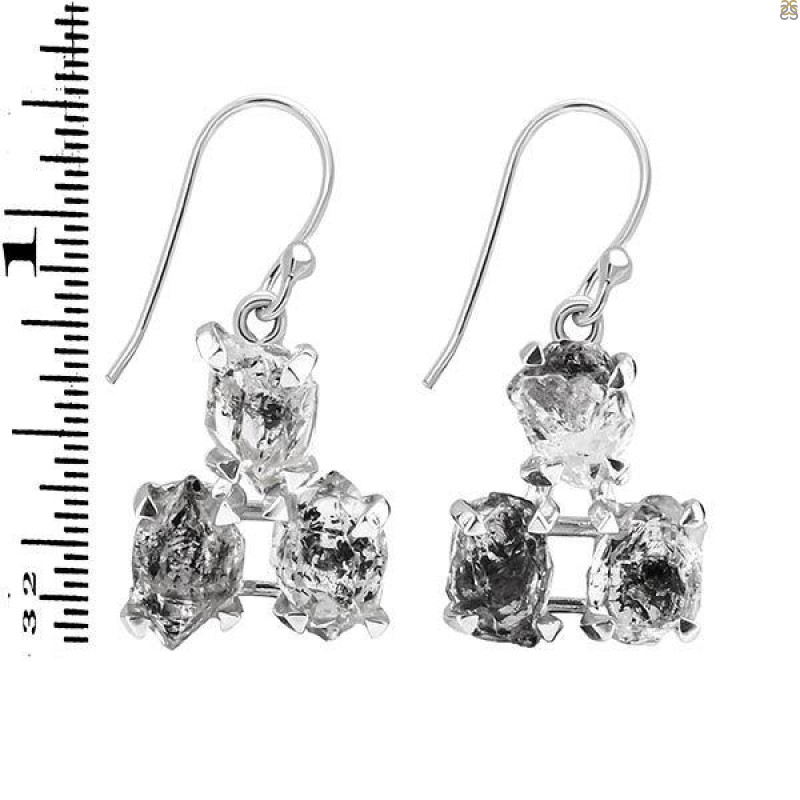 Herkimer Diamond Rough Earring-2E HKD-3-113