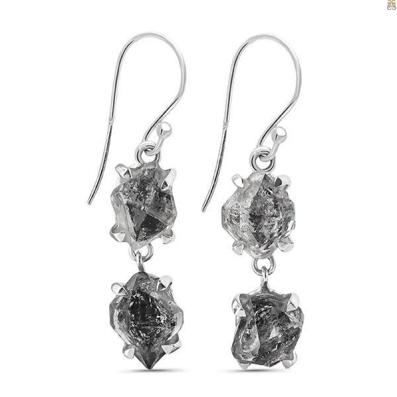 Herkimer Diamond Rough Earring-2E HKD-3-150