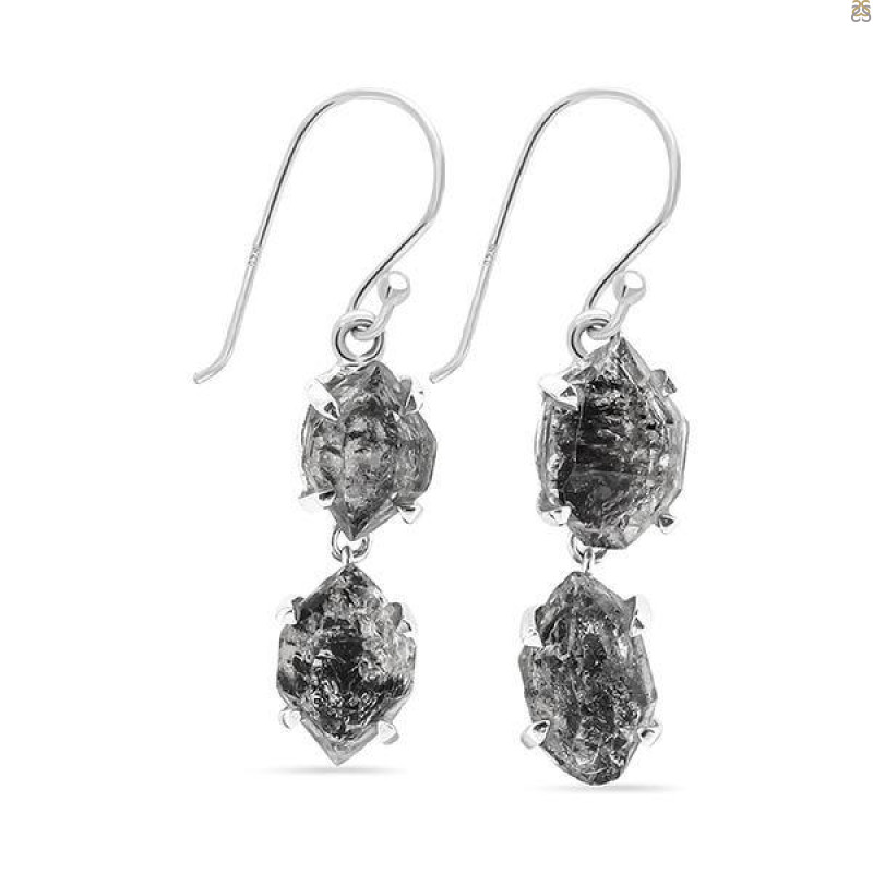 Herkimer Diamond Rough Earring-2E HKD-3-155