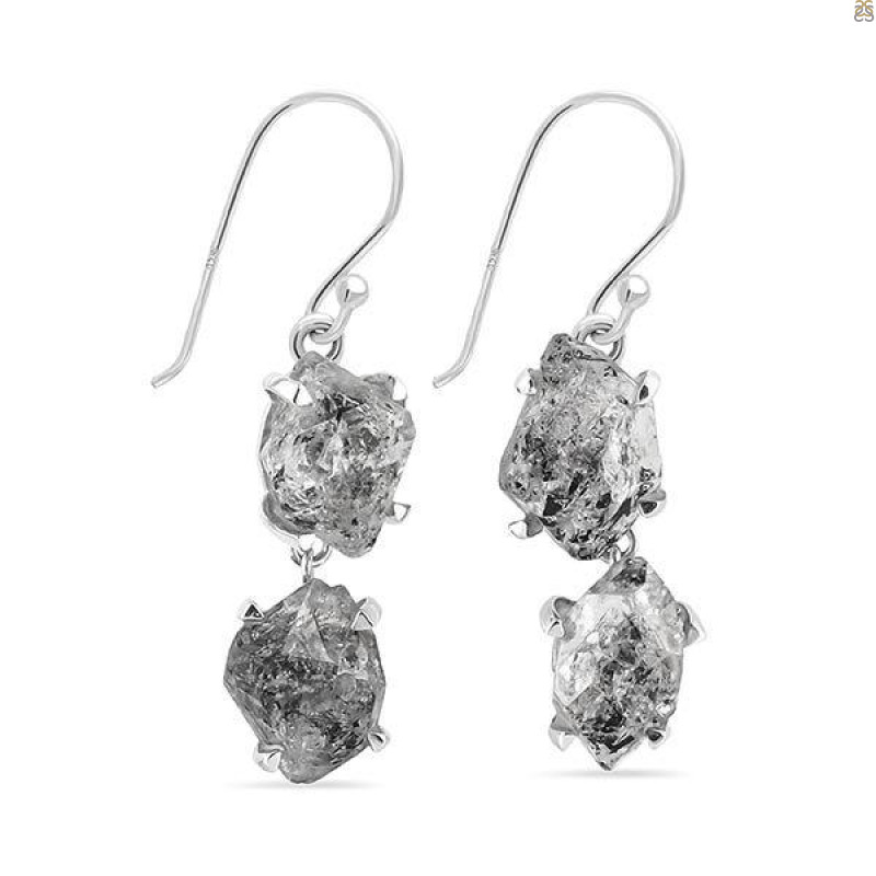 Herkimer Diamond Rough Earring-2E HKD-3-158