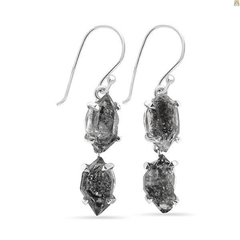 Herkimer Diamond Rough Earring-2E HKD-3-161