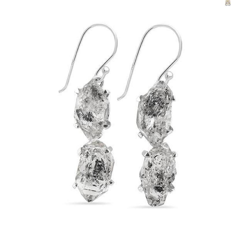 Herkimer Diamond Rough Earring-2E HKD-3-164