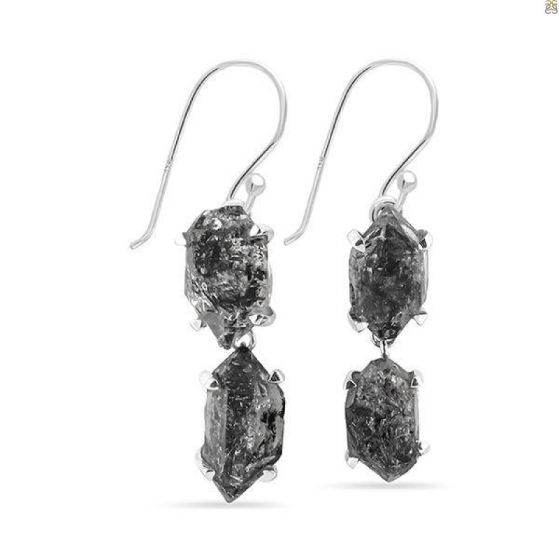 Herkimer Diamond Rough Earring-2E HKD-3-167