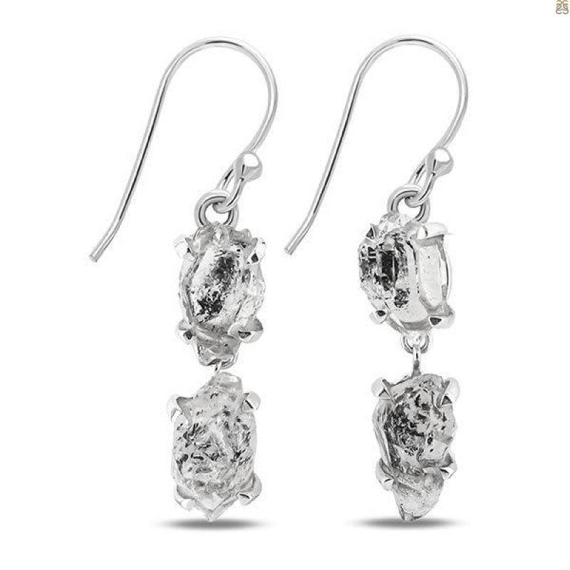 Herkimer Diamond Rough Earring-2E HKD-3-184