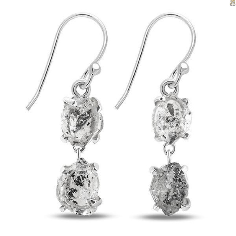 Herkimer Diamond Rough Earring-2E HKD-3-185
