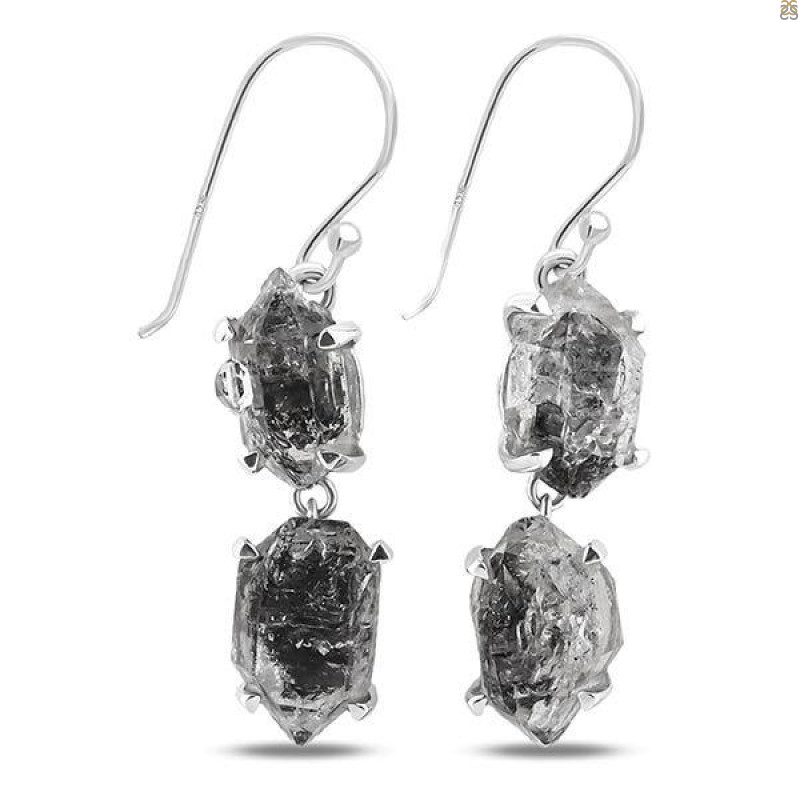 Herkimer Diamond Rough Earring-2E HKD-3-190