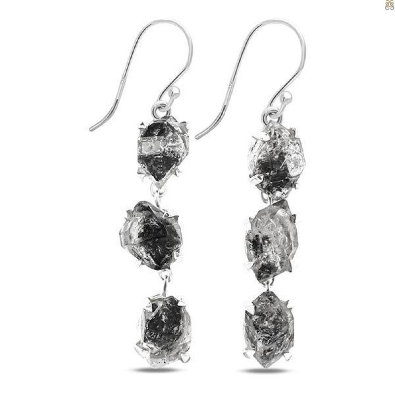Herkimer Diamond Rough Earring-2E HKD-3-258