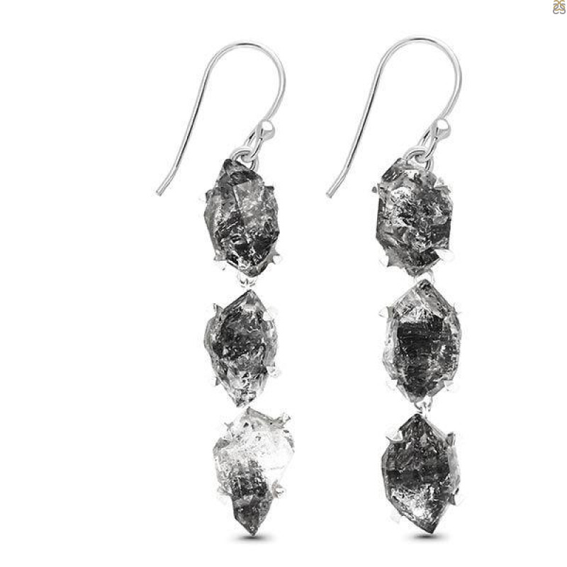 Herkimer Diamond Rough Earring-2E HKD-3-263