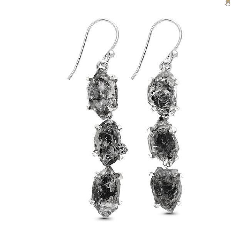 Herkimer Diamond Rough Earring-2E HKD-3-267